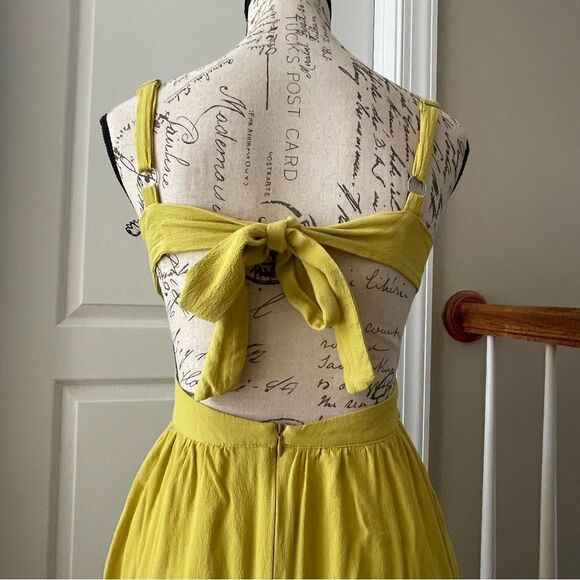 Lulus Lime Green Tie-Back Midi Dress - Picture 7 of 8